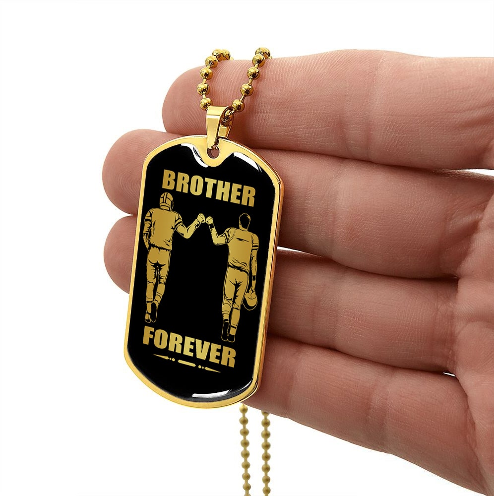 Viking-Military Chain (18K Gold Plated)-gifts from brother, n the darkest hour, When the demons come call on me brother and we will fight them together