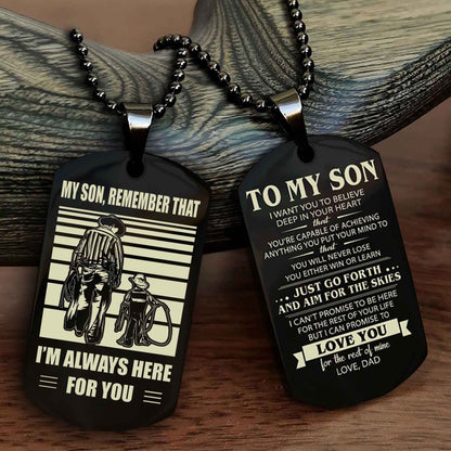 DRB Double Sided Dog Tag My Son Remember That - Gift For Son Just Go Forth And Aim For The Skies