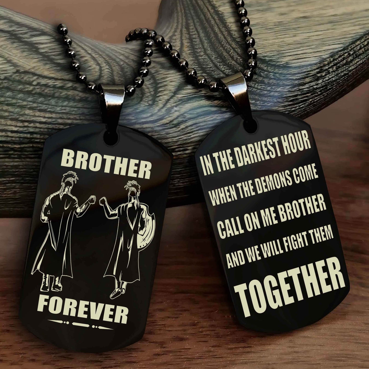 DRB 3 Brother Personalized Double Sided Dog Tag For My Brother - Call On Me Brother And We Will Fight Them Together Gift For Your Friend