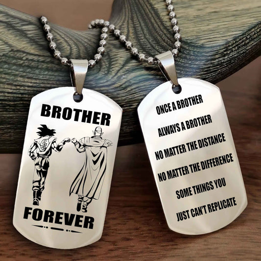 DRB Customizable engraved dog tag double sided gift from brother - Brother Forever Once A Brother Always A Brother