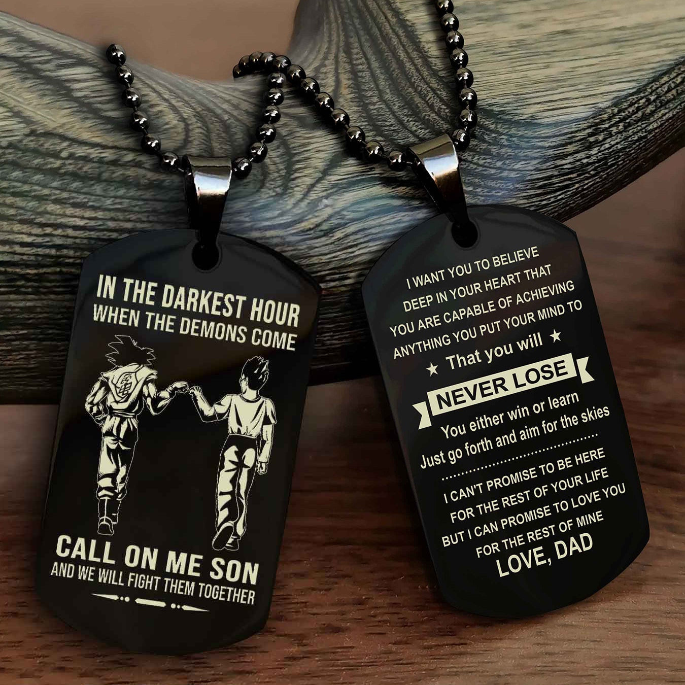 DRB Double Sided Dog Tag Call On Me Son - Gift For Son From Dad You Will Never Lose You Either Win Or Learn