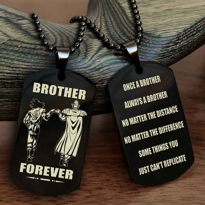 OP Customizable engraved dog tag double sided gift from brother - Brother Forever Once A Brother Always A Brother