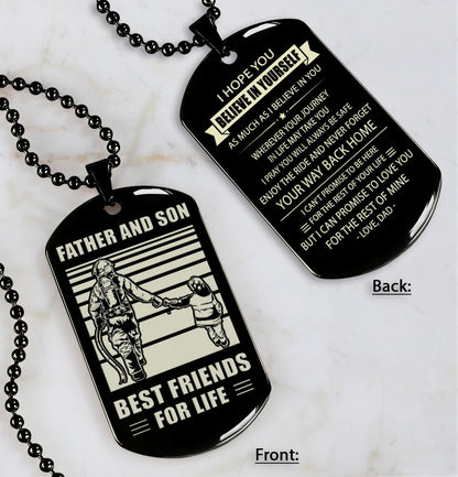 NVL Personalized Double Sided Dog Tag Father And Son Best Friends For Life - Message on the back side