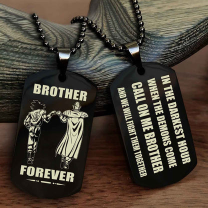 TWD Engraved Double Sided Dog Tag Call On Me Brother NAG Brothers Forever We Will Fight Them Together