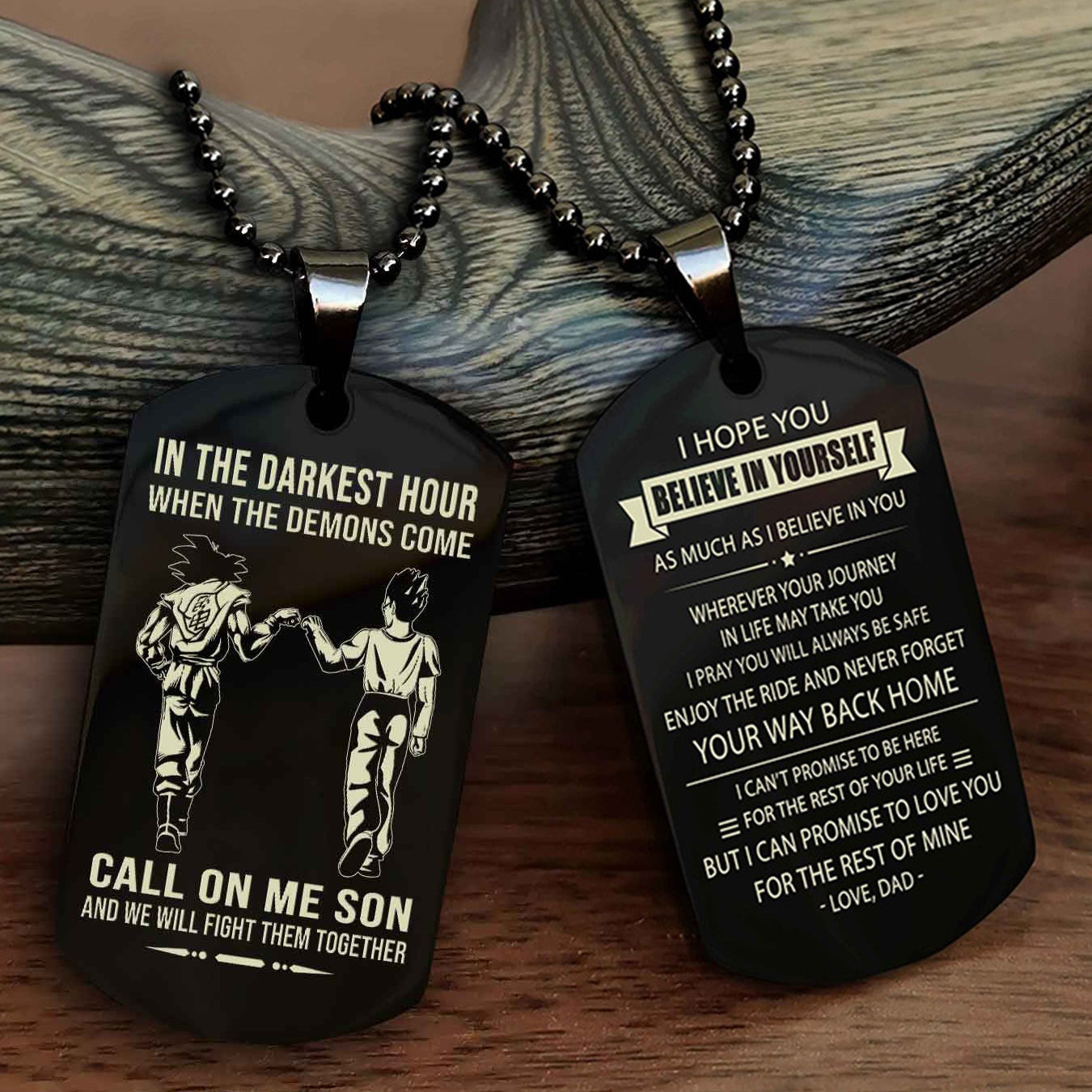 DRB Double Sided Dog Tag Call On Me Son - Gift For Son From Dad Never Forget Your Way Back Home