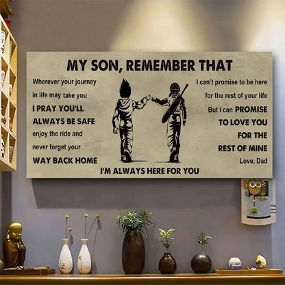 Personalized DRB Poster Canvas - My Son Remember That Never Forget Your Way Back Home