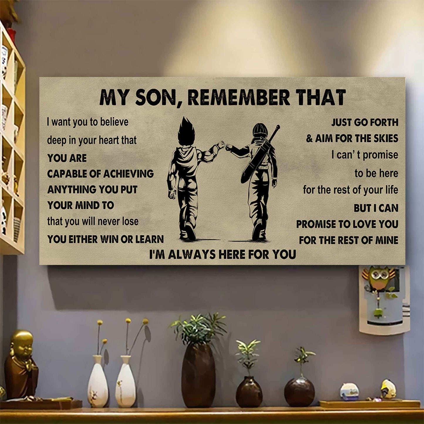 Personalized DRB Poster Canvas - My Son Remember That You Will Never Lose You Either Win Or Learn