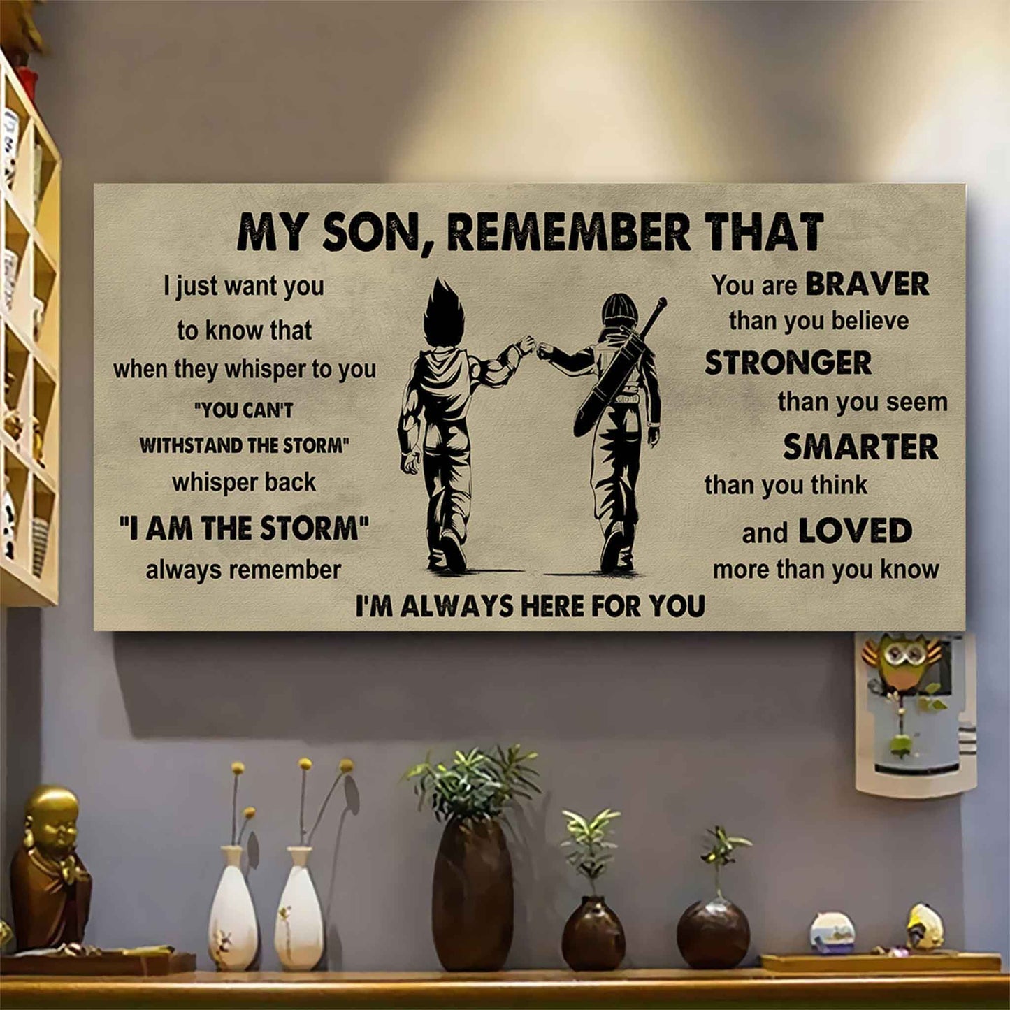 Personalized DRB Poster Canvas - My Son Remember That Whisper Back I Am The Storm