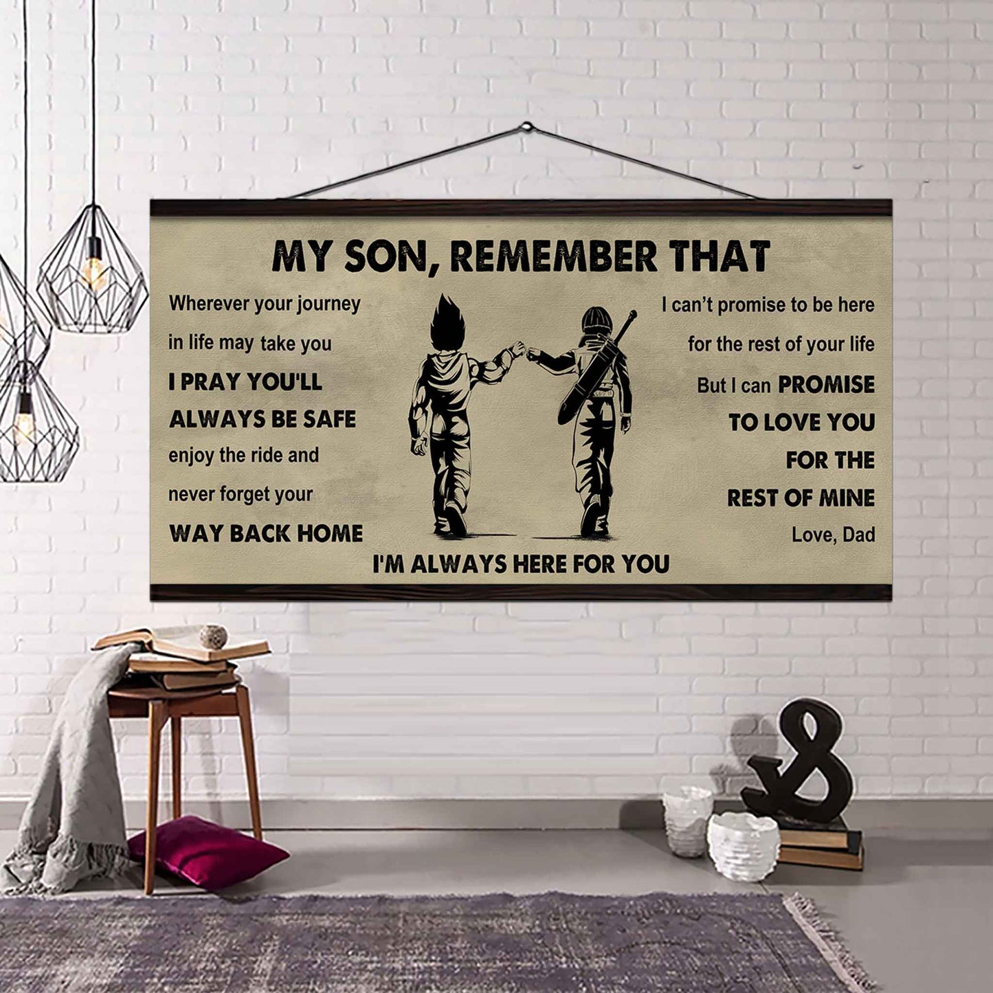 Personalized DRB Poster Canvas - My Son Remember That Never Forget Your Way Back Home