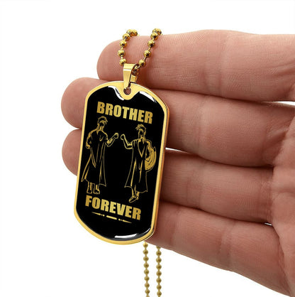 Viking-Military Chain (18K Gold Plated)-gifts from brother, n the darkest hour, When the demons come call on me brother and we will fight them together