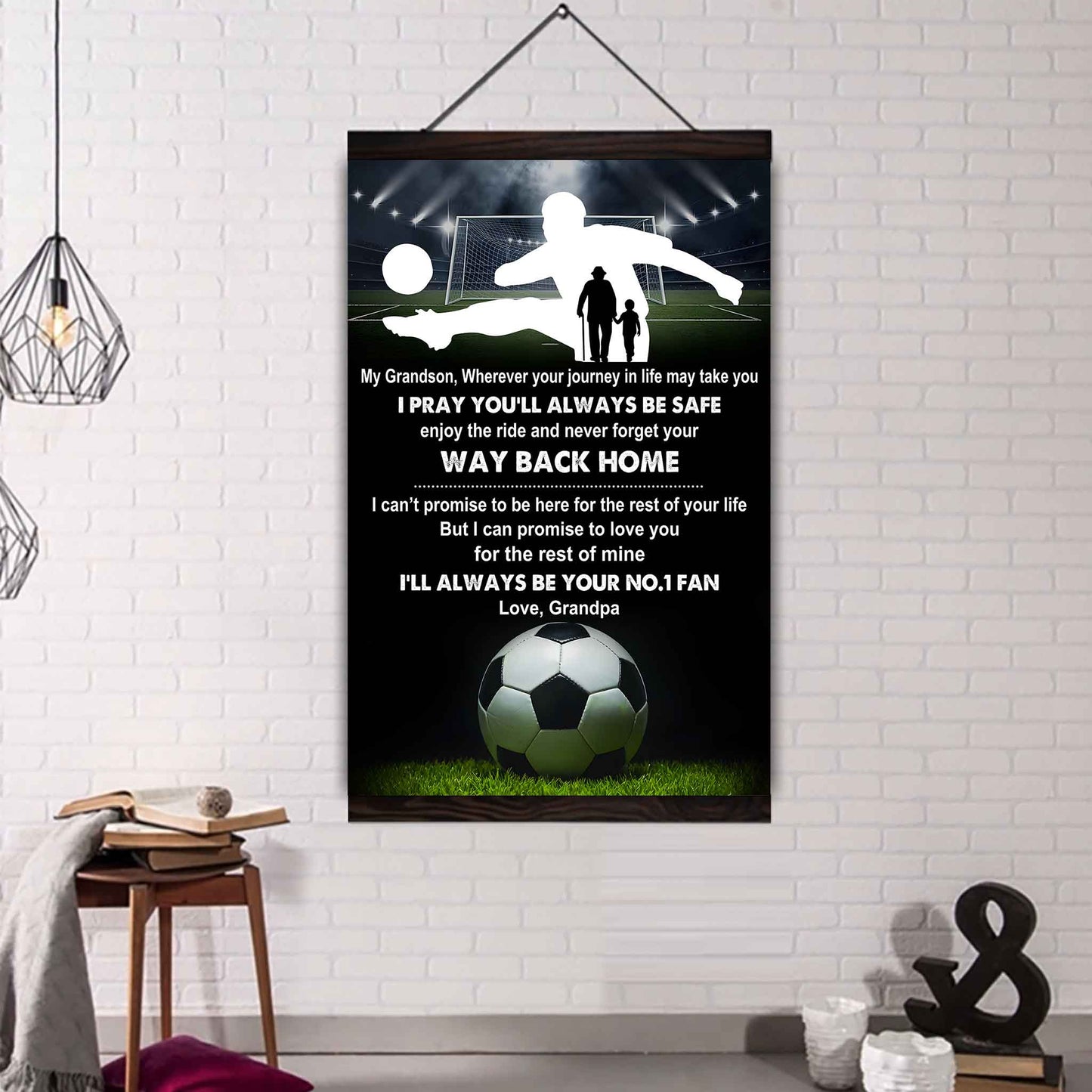 Tennis Poster Canvas Grandpa To Grandson - Never Forget Your Way Back Home I Will Always Your No 1 Fan