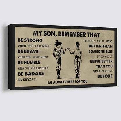 Personalized DRB Poster Canvas - My Son Remember That Be Strong When You Are Weak Be Badass Everyday