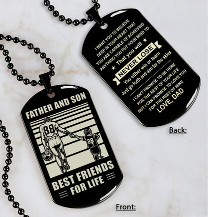 NVL Personalized Double Sided Dog Tag Father And Son Best Friends For Life - Message on the back side