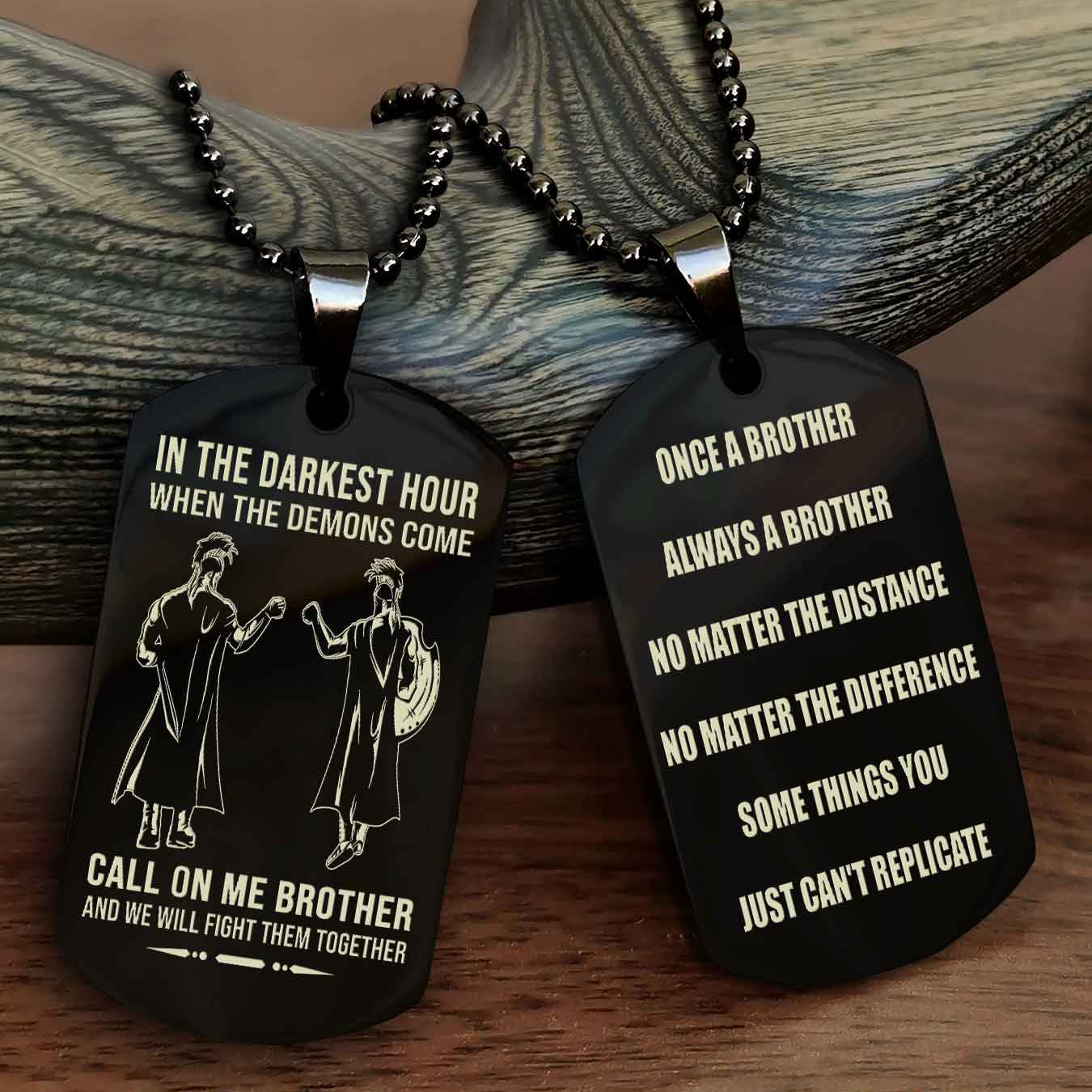TWD Customizable engraved dog tag double sided gift from brother Once A Brother Always A Brother