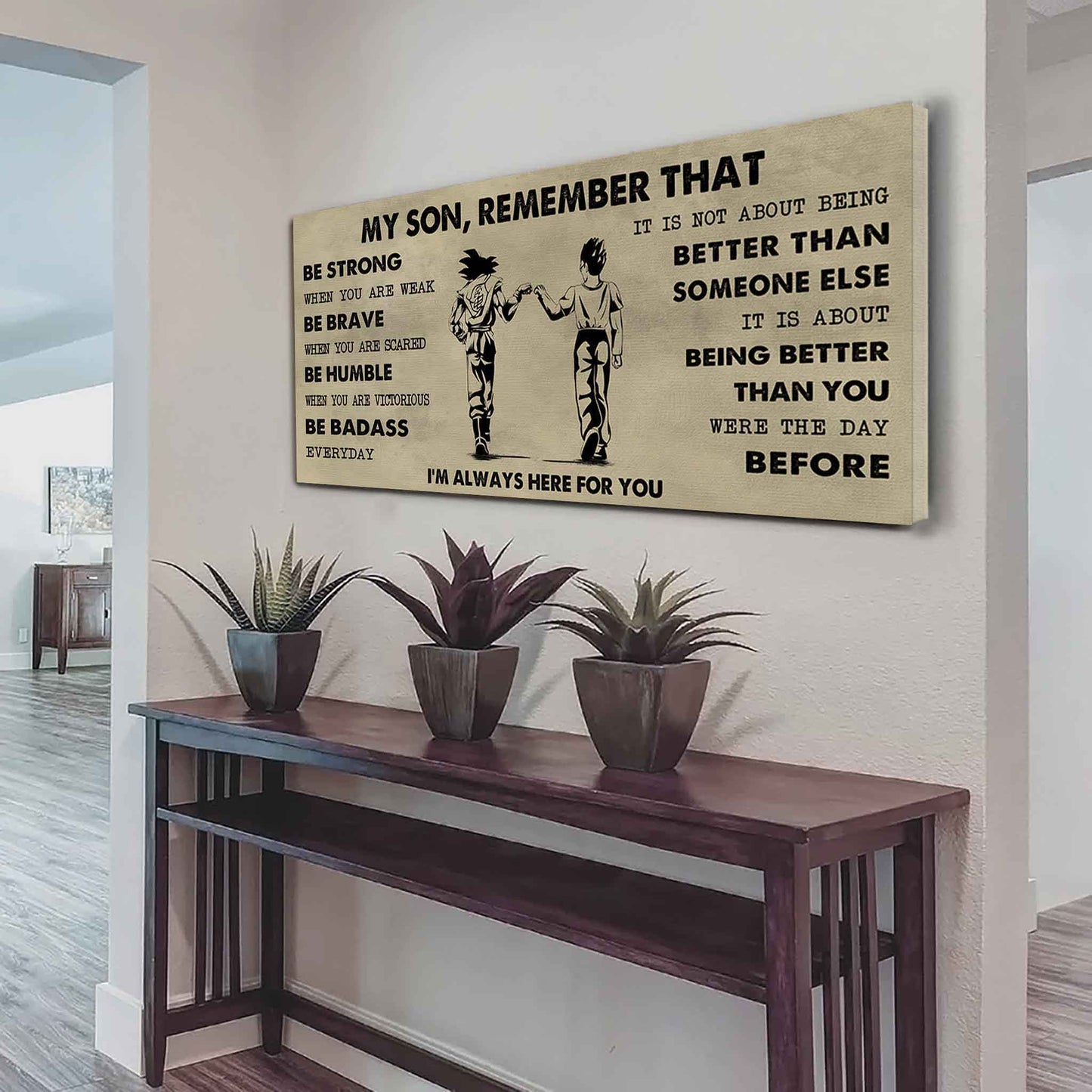 Personalized DRB Poster Canvas - My Son Remember That Be Strong When You Are Weak Be Badass Everyday