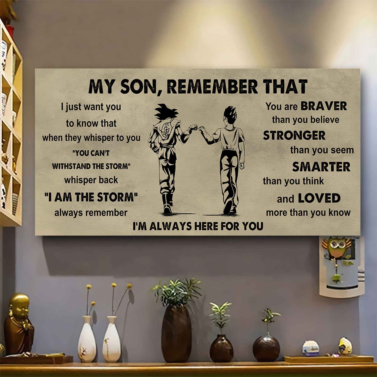Personalized DRB Poster Canvas - My Son Remember That Whisper Back I Am The Storm