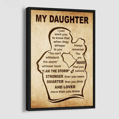 Personalized Family Poster Canvas I Just Want You To Know That - I Am The Storm To My Son Gift From Dad Gift For Your Son