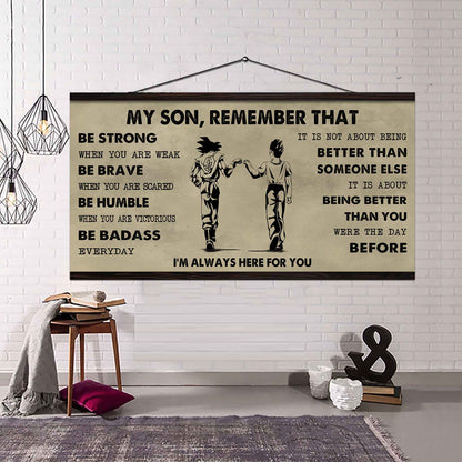 Personalized DRB Poster Canvas - My Son Remember That Be Strong When You Are Weak Be Badass Everyday
