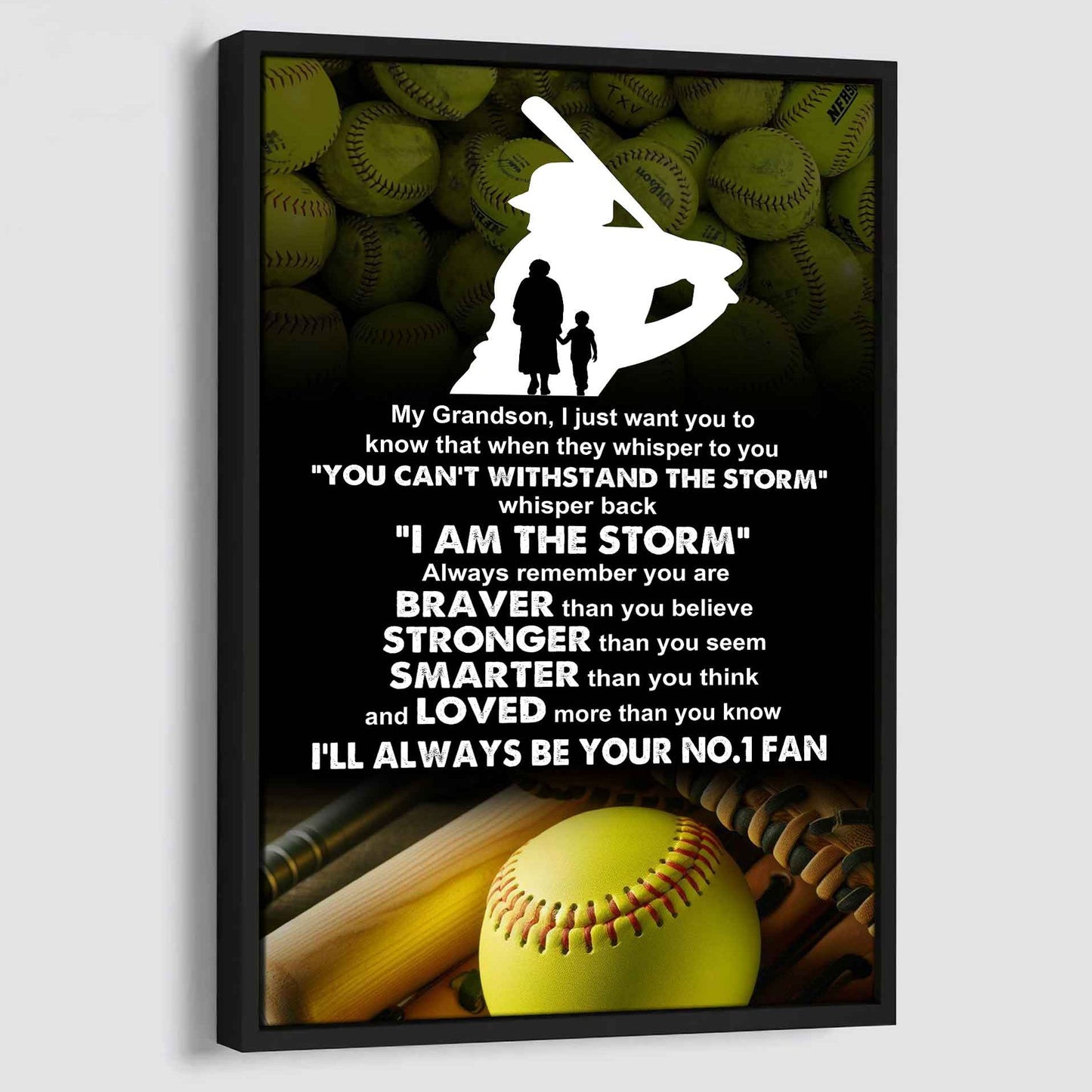Tennis Poster Canvas Grandma To Grandson - Whisper Back I Am The Storm I Will Always Your No 1 Fan