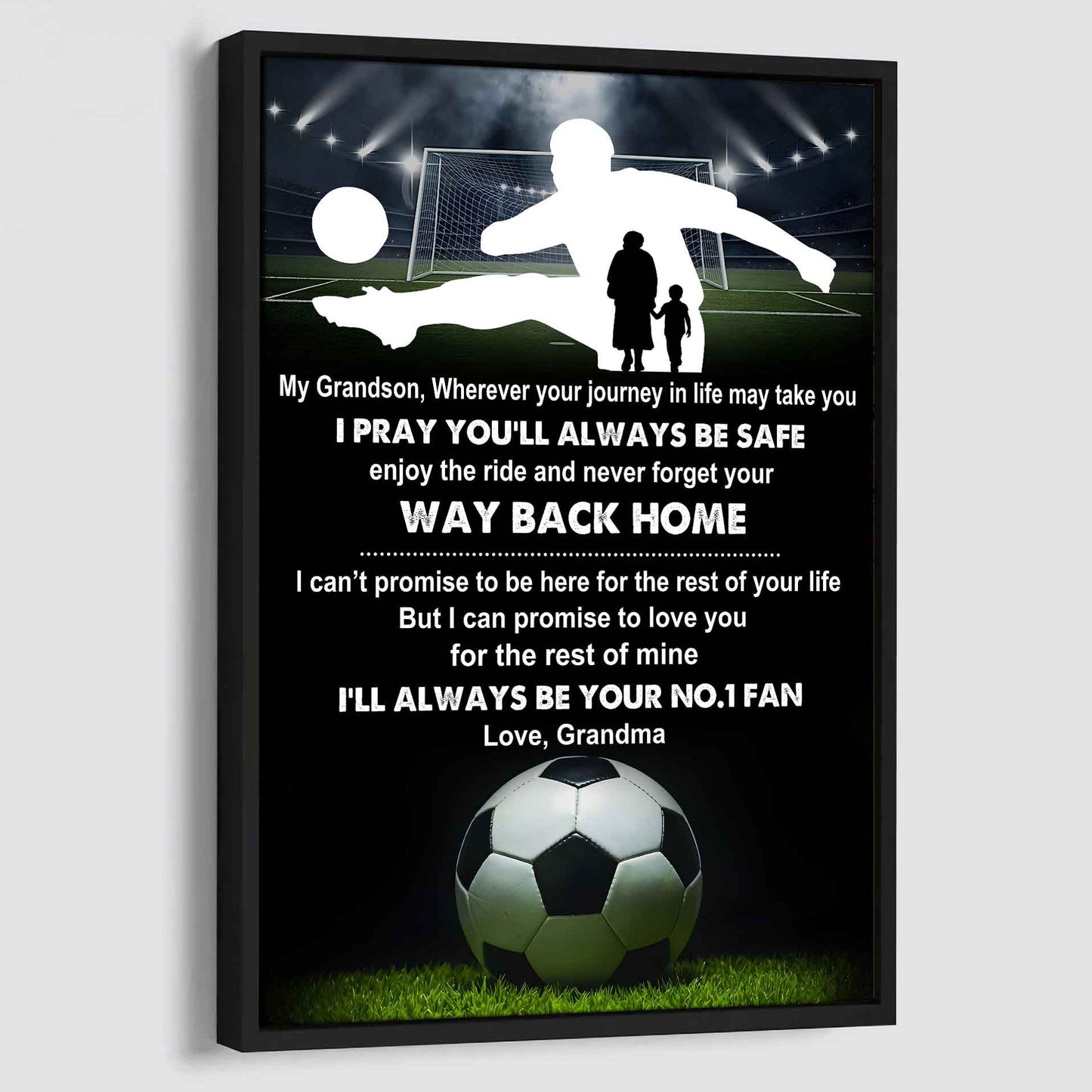 Hockey Poster Canvas Grandma To Grandson - Never Forget Your Way Back Home I Will Always Your No 1 Fan