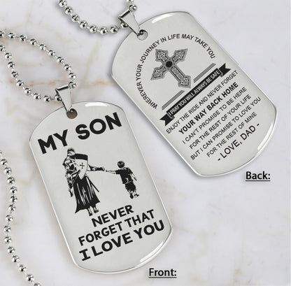Samurai customizable engraved dog tag, gifts from dad mom to son- Be the nice kid