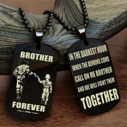 Knight Templar Personalized Double Sided Dog Tag For My Brother - Call On Me Brother And We Will Fight Them Together Gift For Your Friend