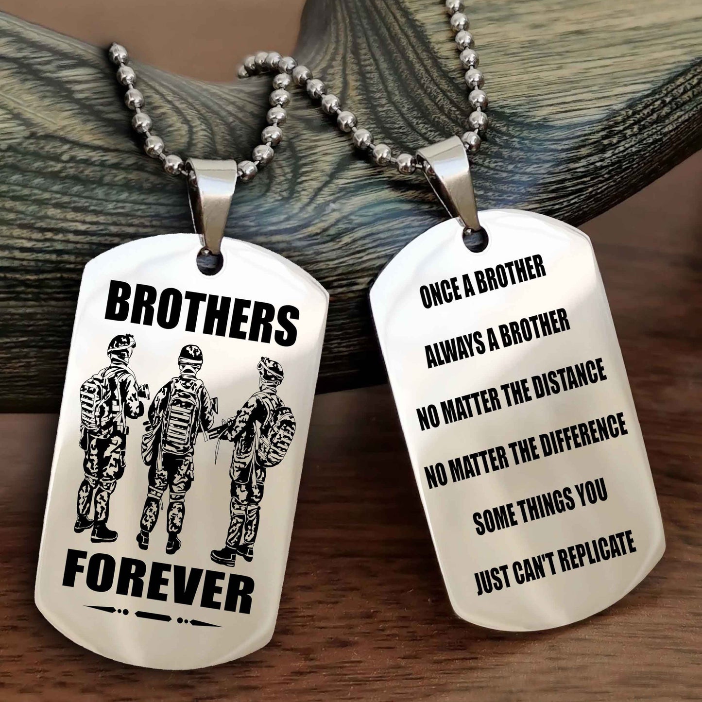 Knight Templar Customizable engraved dog tag double sided gift from brother - Brother Forever Once A Brother Always A Brother