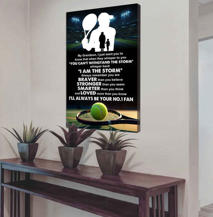 Sport Basketball Poster Canvas Grandma To Grandson - Whisper Back I Am The Storm I Will Always Your No 1 Fan
