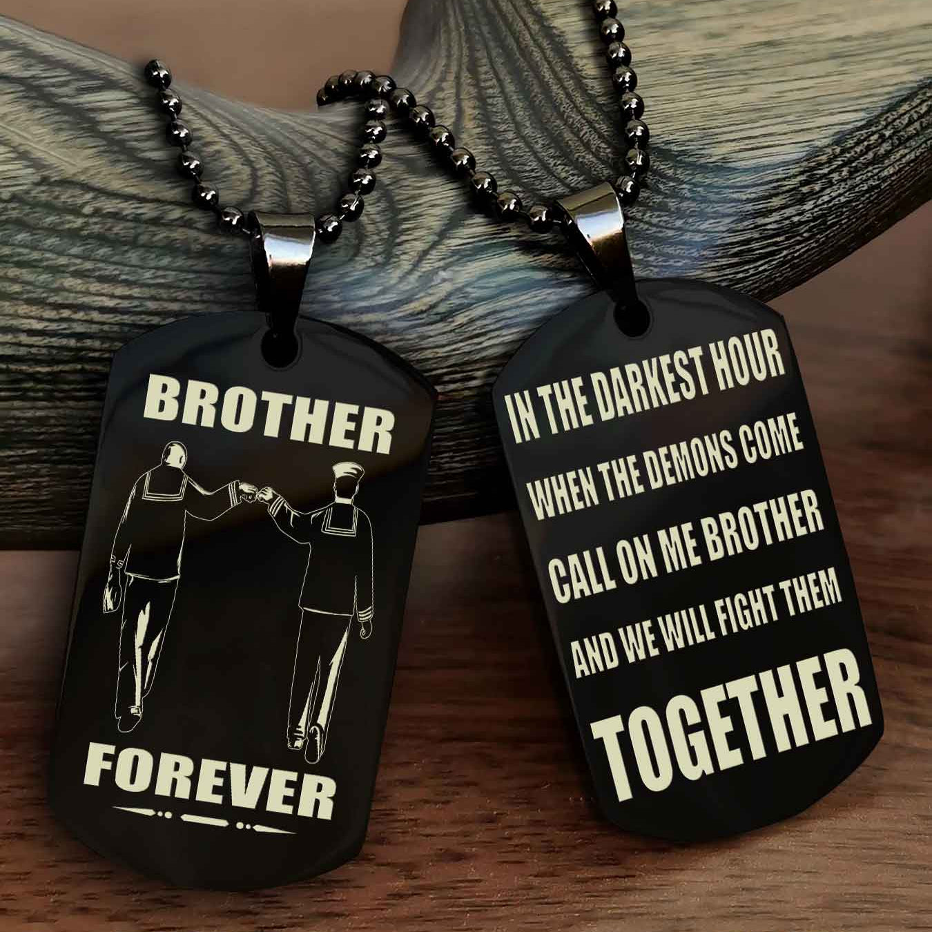 Soldier: Army-Navy Personalized Double Sided Dog Tag For My Brother - Call On Me Brother And We Will Fight Them Together Gift For Your Friend