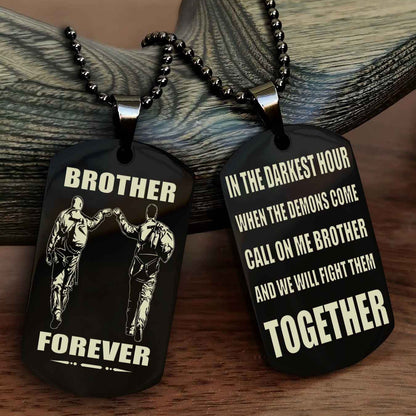 Soldier: Navy-Air Force Personalized Double Sided Dog Tag For My Brother - Call On Me Brother And We Will Fight Them Together Gift For Your Friend