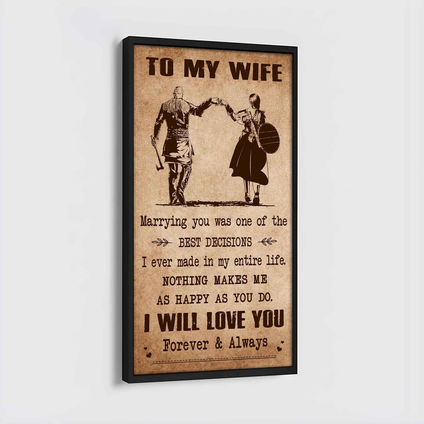 Poster Canvas To My Wife Marrying You Was One Of The Best Decisions - I Will Love You Forever And Always Gift For Your Wife