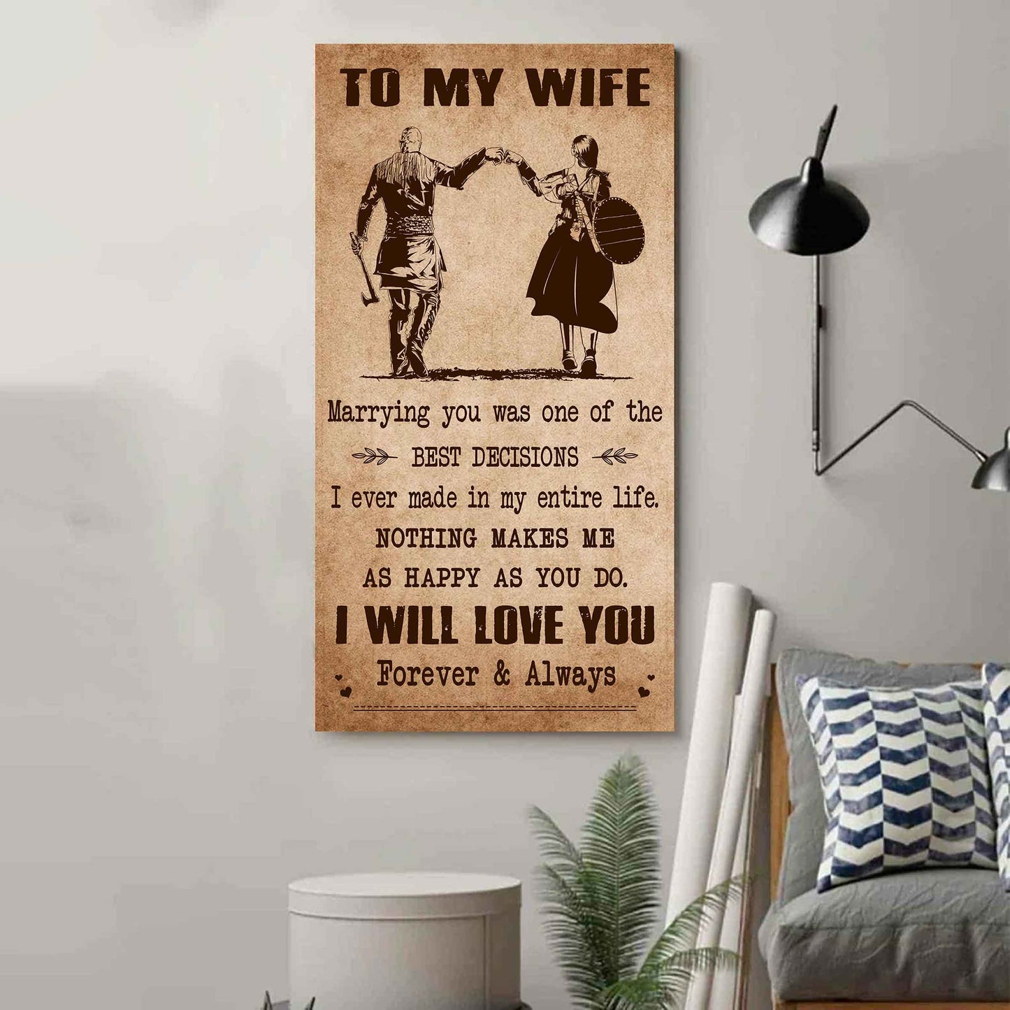 Poster Canvas To My Wife Marrying You Was One Of The Best Decisions - I Will Love You Forever And Always Gift For Your Wife