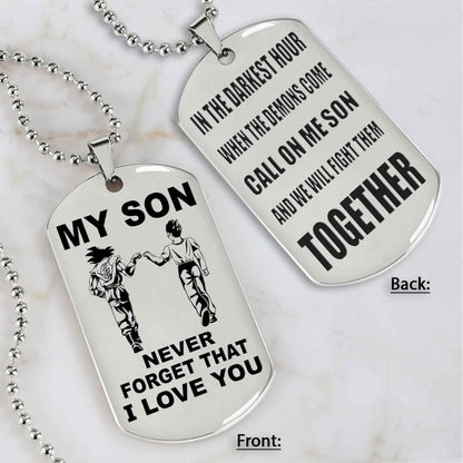 DRB Personalized Double Sided Dog Tag To My Son Never Forget That I Love You - Call On Me Son