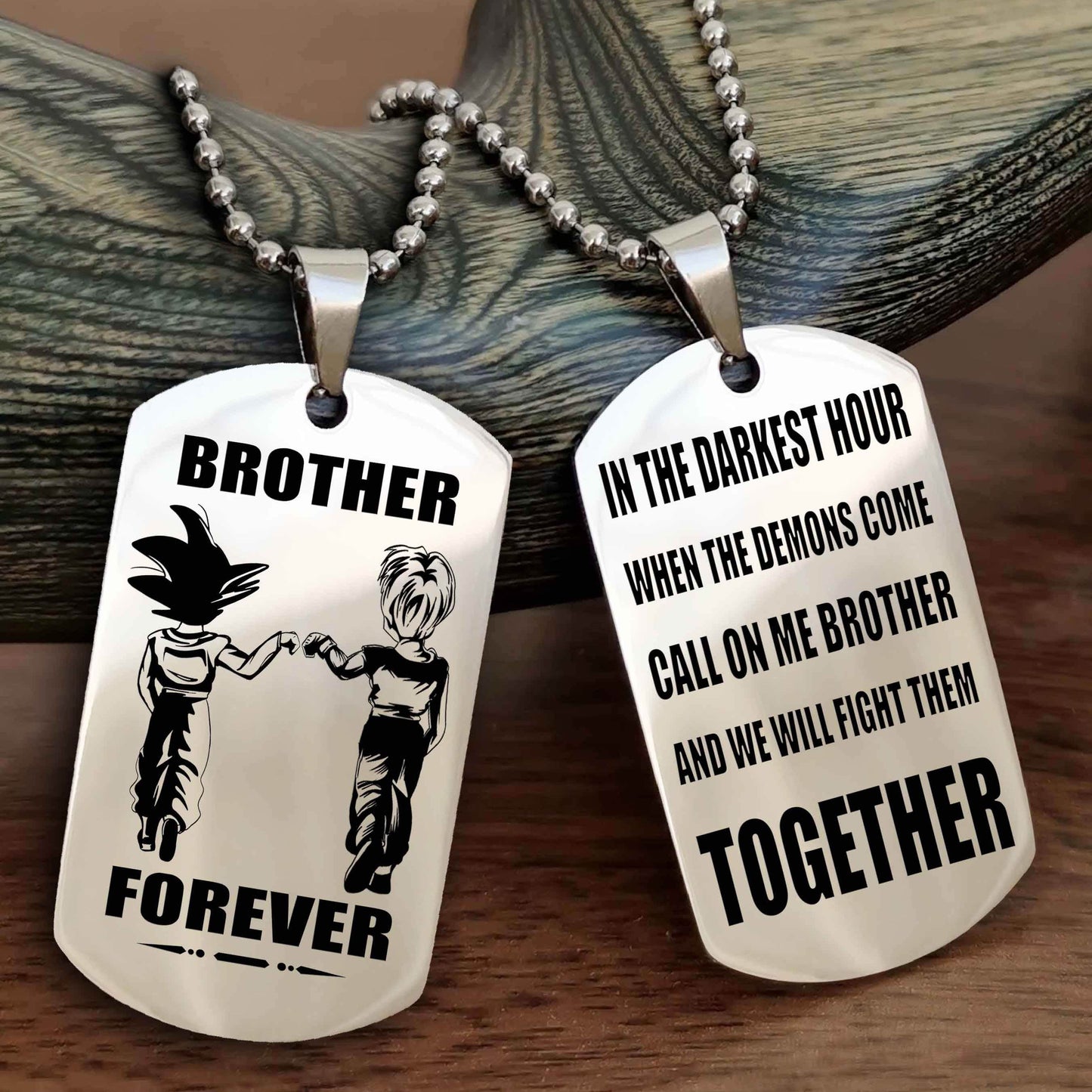 Samurai Personalized Double Sided Dog Tag For My Brother - Call On Me Brother And We Will Fight Them Together Gift For Your Friend