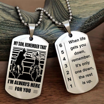 Sportbike Dog tag-When life gets you down, remember. It’s only one down, the rest is up