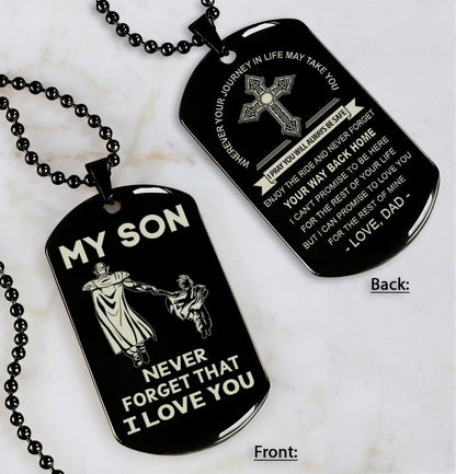 Samurai customizable engraved dog tag, gifts from dad mom to son- Be the nice kid