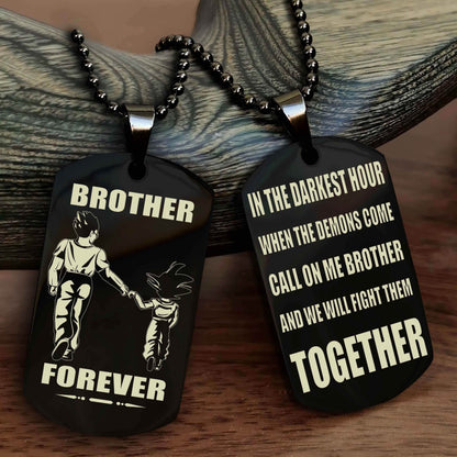 Spartan Team 3 Personalized Double Sided Dog Tag For My Brother - Call On Me Brother And We Will Fight Them Together Gift For Your Friend
