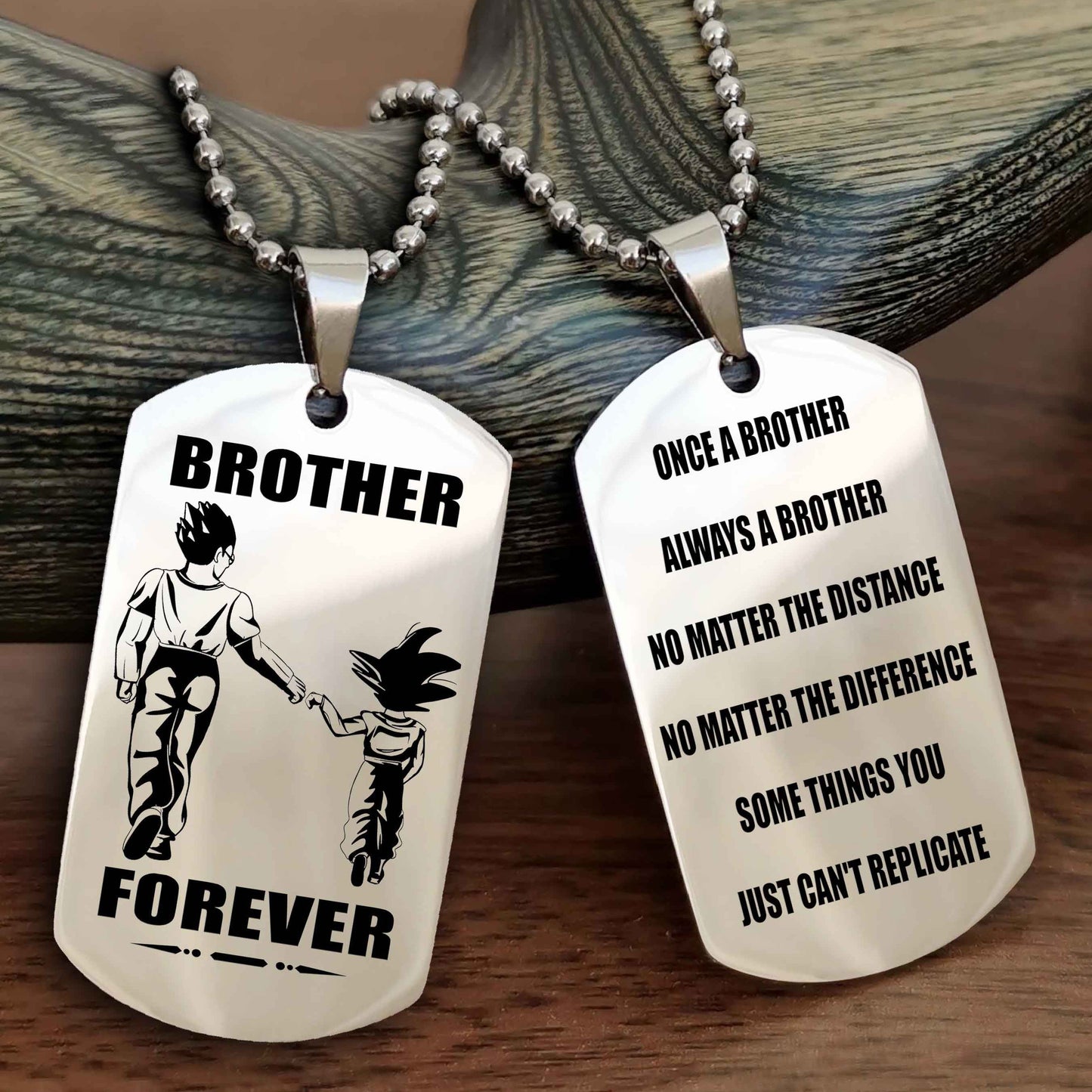 DRB Customizable engraved dog tag double sided gift from brother - Brother Forever Once A Brother Always A Brother