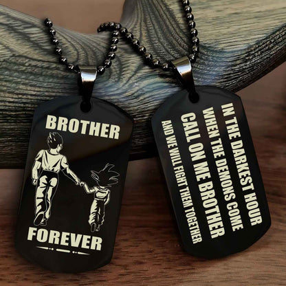 TWD Engraved Double Sided Dog Tag Call On Me Brother NAG Brothers Forever We Will Fight Them Together