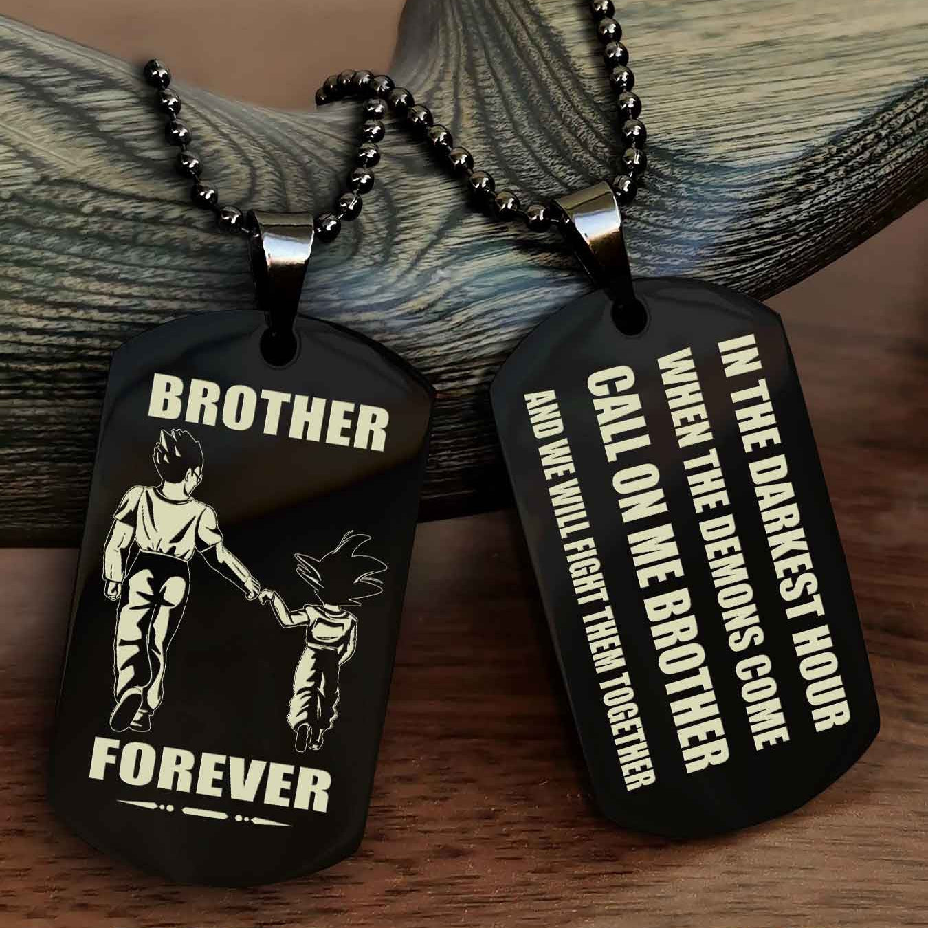 Knight templar Engraved Double Sided Dog Tag Call On Me Brother NAG Brothers Forever We Will Fight Them Together