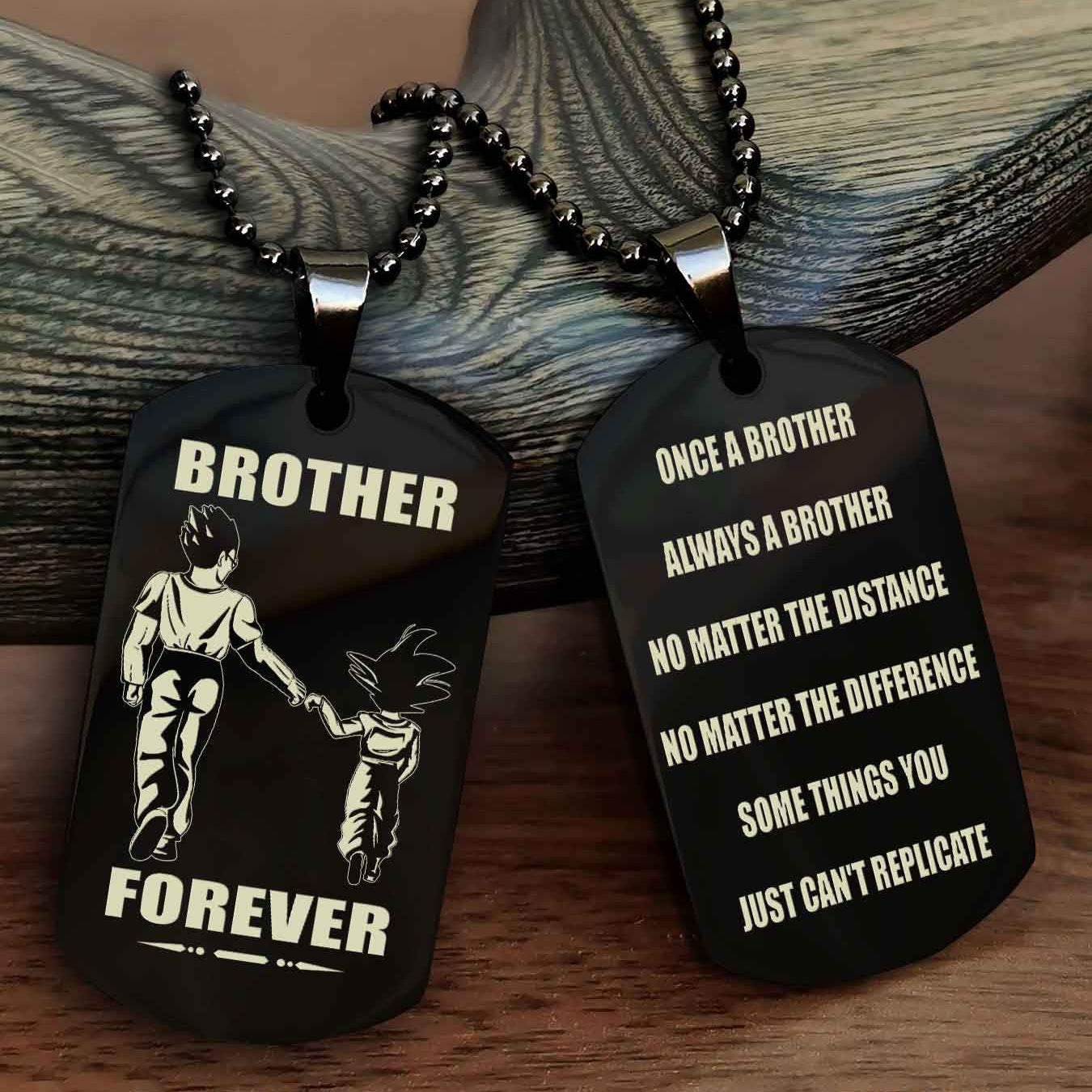 OP team 3 Customizable engraved dog tag double sided gift from brother - Brother Forever Once A Brother Always A Brother