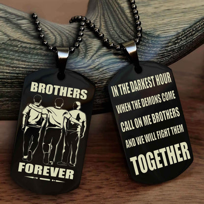 Spartan Team 3 Personalized Double Sided Dog Tag For My Brother - Call On Me Brother And We Will Fight Them Together Gift For Your Friend