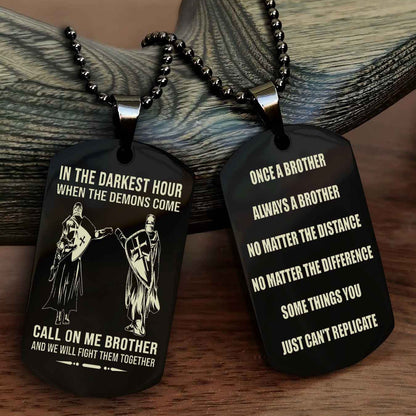 TWD Customizable engraved dog tag double sided gift from brother Once A Brother Always A Brother