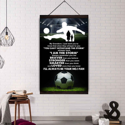 Sport Basketball Poster Canvas Grandma To Grandson - Whisper Back I Am The Storm I Will Always Your No 1 Fan