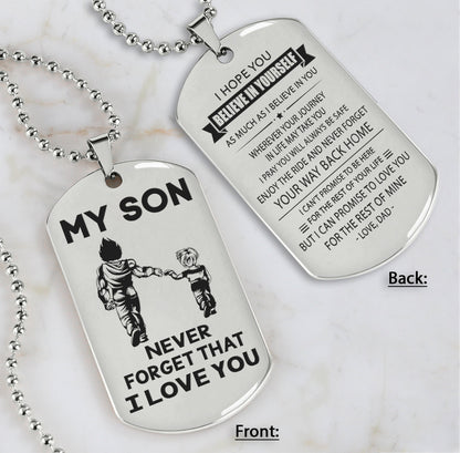 DRB Personalized Double Sided Dog Tag To My Son Never Forget That I Love You - Never Forget Your Way Back Home