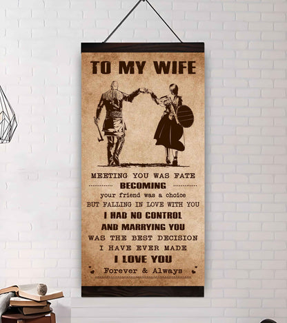 Samurai Poster Canvas To My Wife Meeting You Was Fate - I Love You Forever And Always Gift For Your Wife