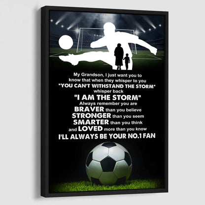 Tennis Poster Canvas Grandma To Grandson - Whisper Back I Am The Storm I Will Always Your No 1 Fan