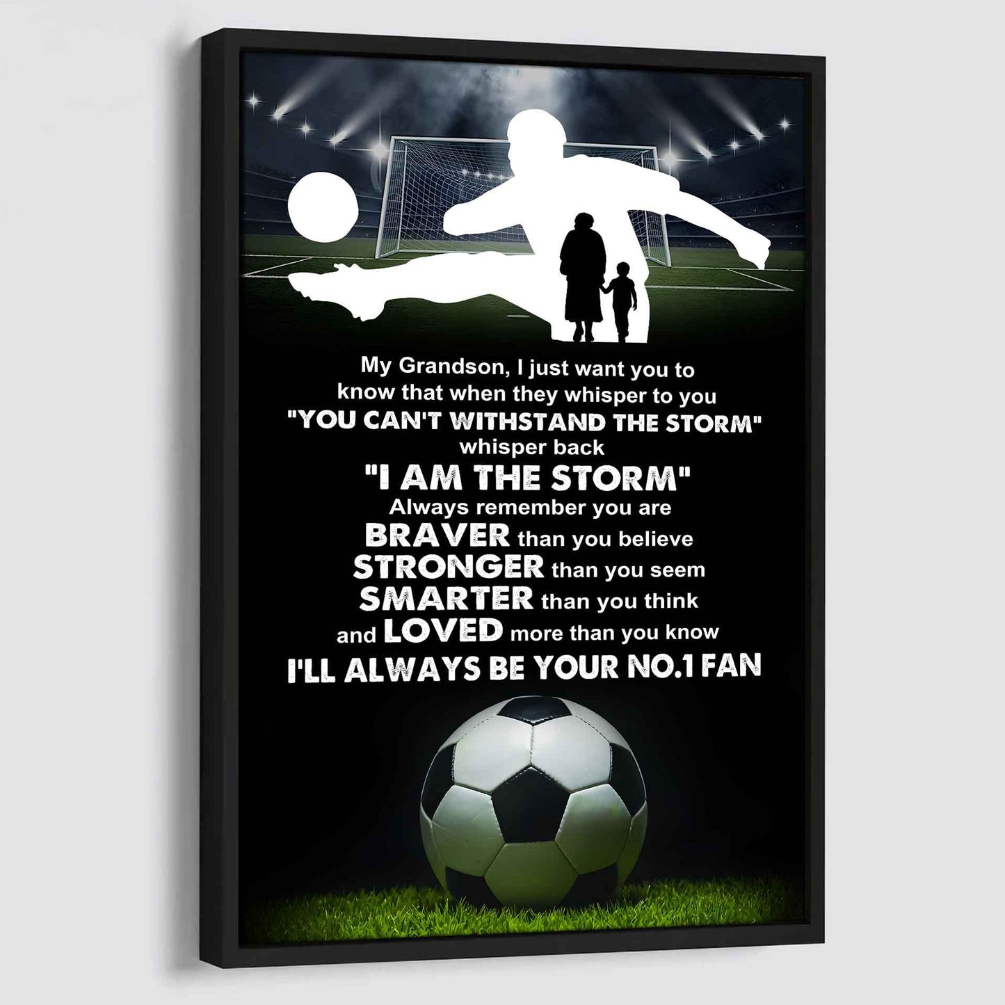 Baseball Poster Canvas Grandma To Grandson - Whisper Back I Am The Storm I Will Always Your No 1 Fan