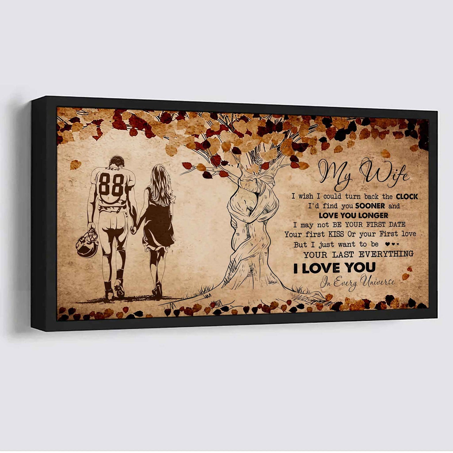 Samurai Poster Canvas To My Wife I Wish I Could Turn Back The Clock - I Love You In Every Universe