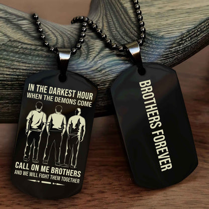 Soldier Customizable engraved black dog tag double sided gift from brother, brother forevers